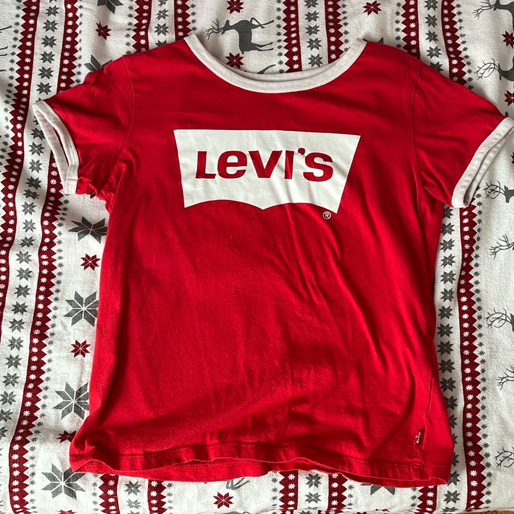 RETRO RINGER T-SHIRT BIG GIRLS. LEVI’S RED